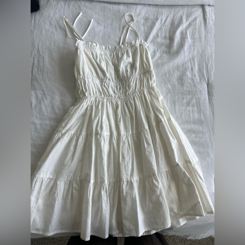 Princess Polly White Tiered Mini Dress